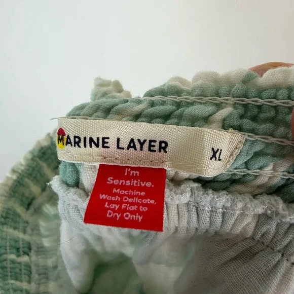 Marine Layer Geo Gauzy Cotton Corrine Skirt L and Nora Off Shoulder Top XL Set